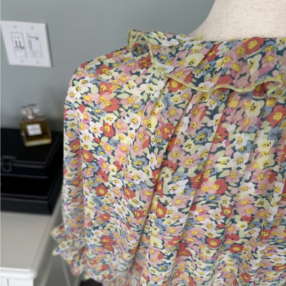 MELLODAY Multicolor Floral Ruffle Top - Picture 9 of 14